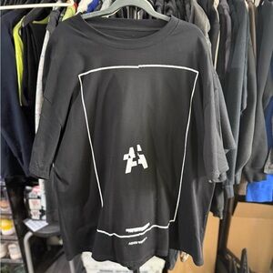 Black Graphic Tee with White Accents